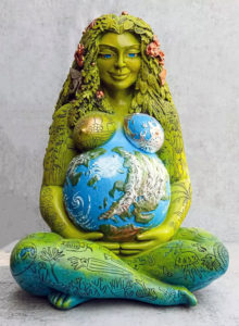 Statue by Oberon Zell called Gaia Green Earth Mother